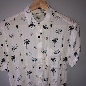 button down crop top